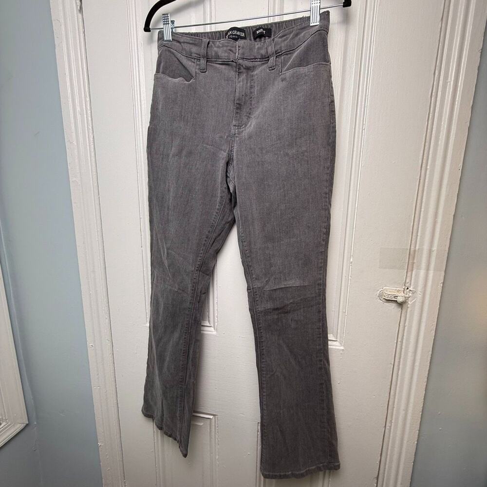 Susan‎ Graver Stretch Denim Classic Boot Cut Jeans Size 4 Cool Grey NWOT